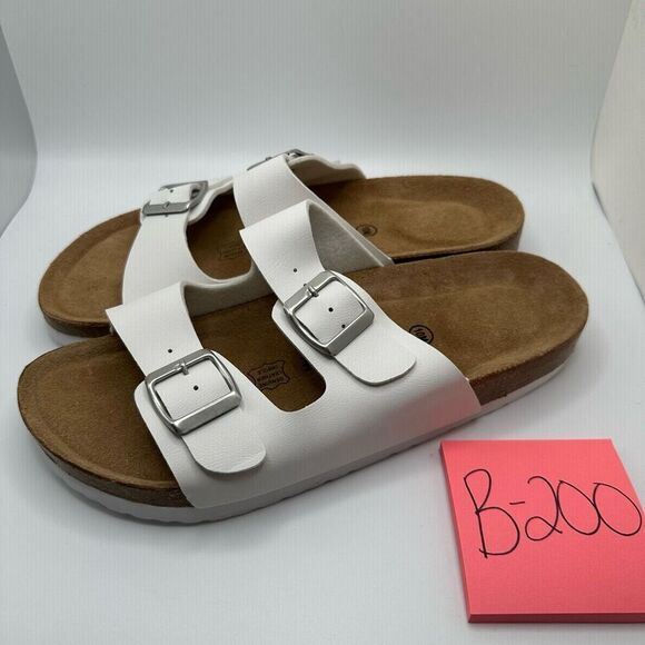 CUSHIONAIRE Women's Cork Footbed Sandal With +Comfort 10 WHITE - Picture 3 of 7